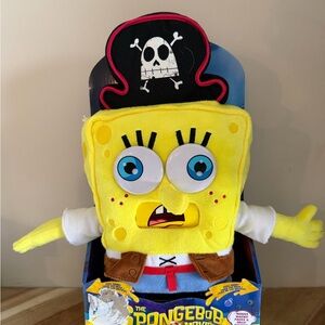 SpongeBob SquarePants Yellow Pirate Plush with Black Hat Accent
